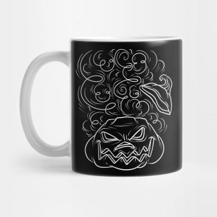 Scary Jack O' Lantern White Line Mug